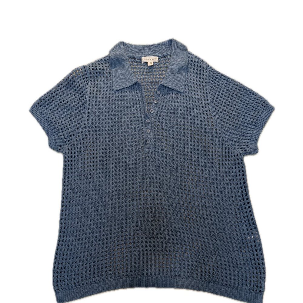 Calvin Klein Women’s Polo Knit Top – Size XL